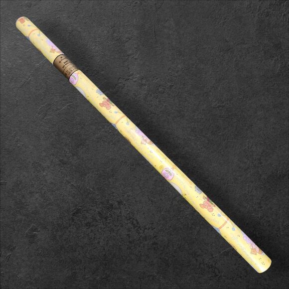 Vintage Hallmark Baby Wrapping Paper Yellow Gender Neutral NOS 1980s Nursery - Picture 2 of 5